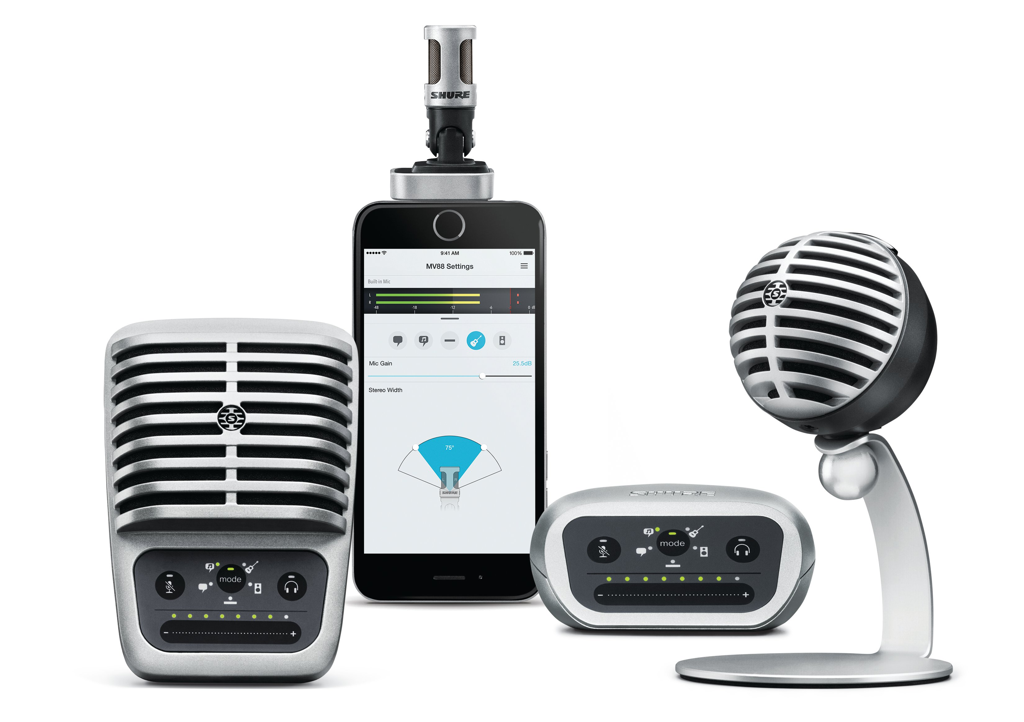 SHURE Unveils New Motiv Digital Product Line & iOS Recording App