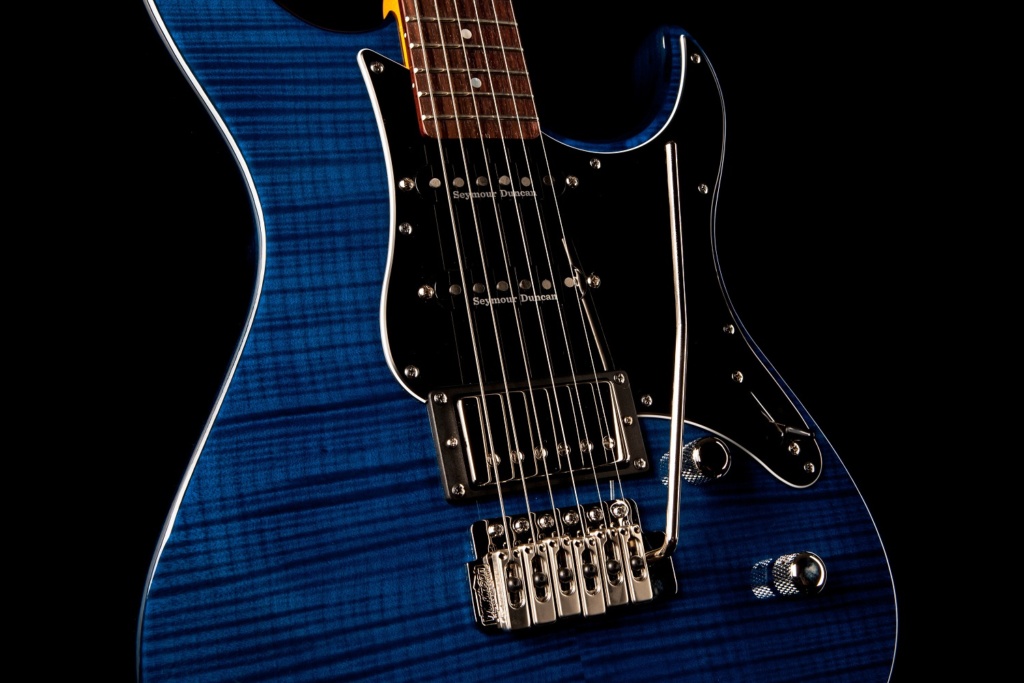 Yamaha Pacifica 612VII guitar translucent blue