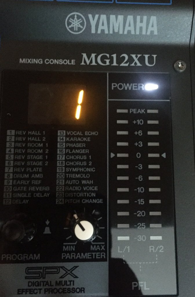 Yamaha MG12XU dialing in effects