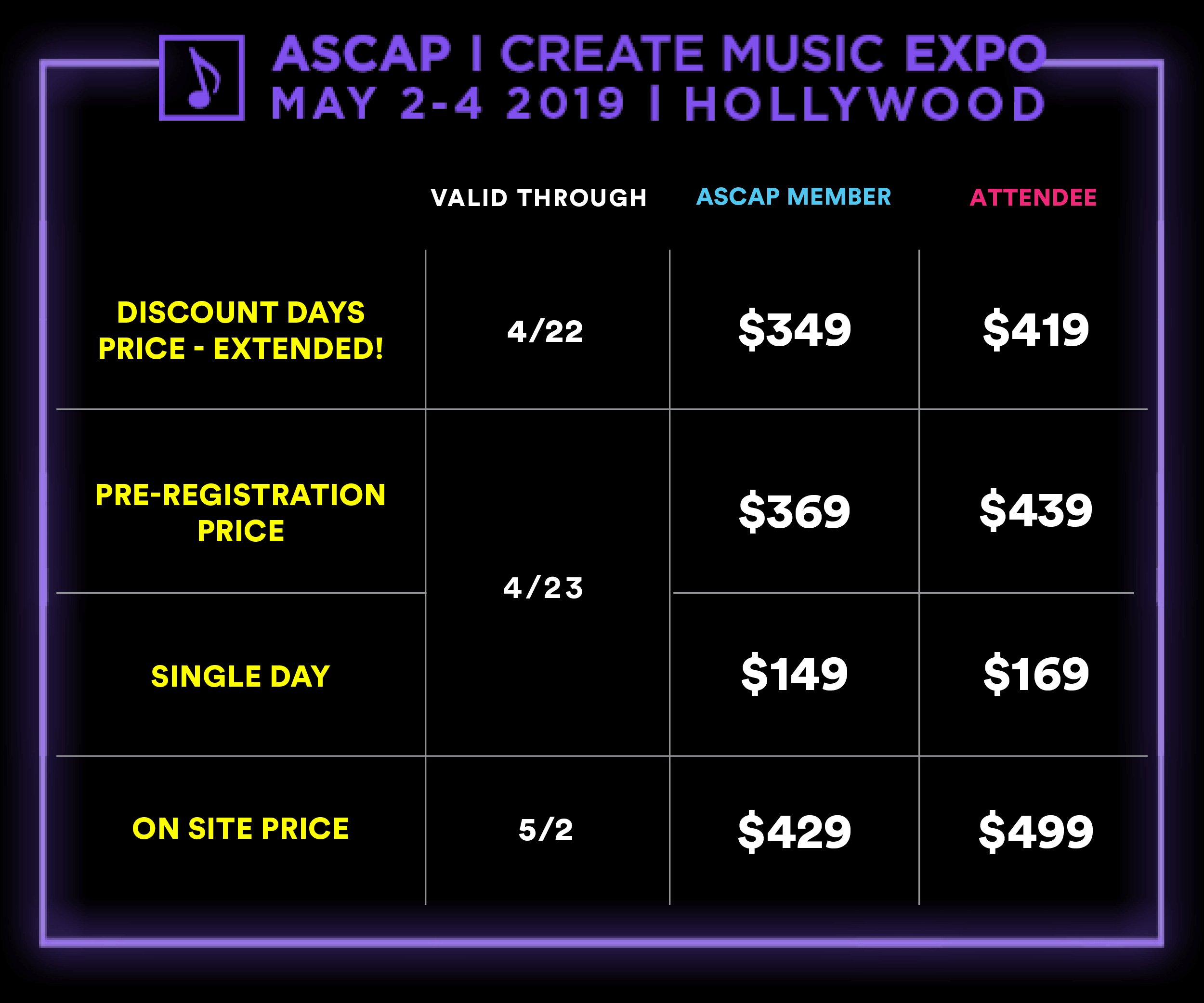 EXTENDED! ASCAP EXPO savings all weekend long