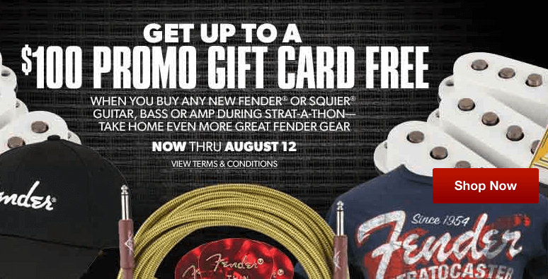 Get Up To a $100 Promo Gift Card FREE From Guitar Center