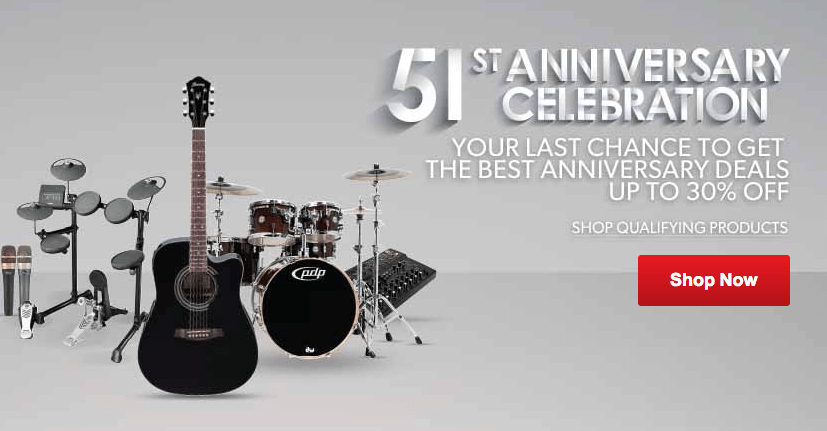 Guitar Center 51st Anniversary Celebration – Save Up to 30%
