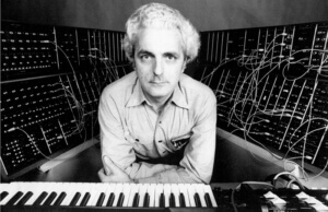 Bob Moog with modular synthesizer