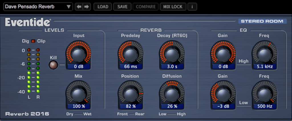 Eventide 2016 Stereo Room reverb plug-in