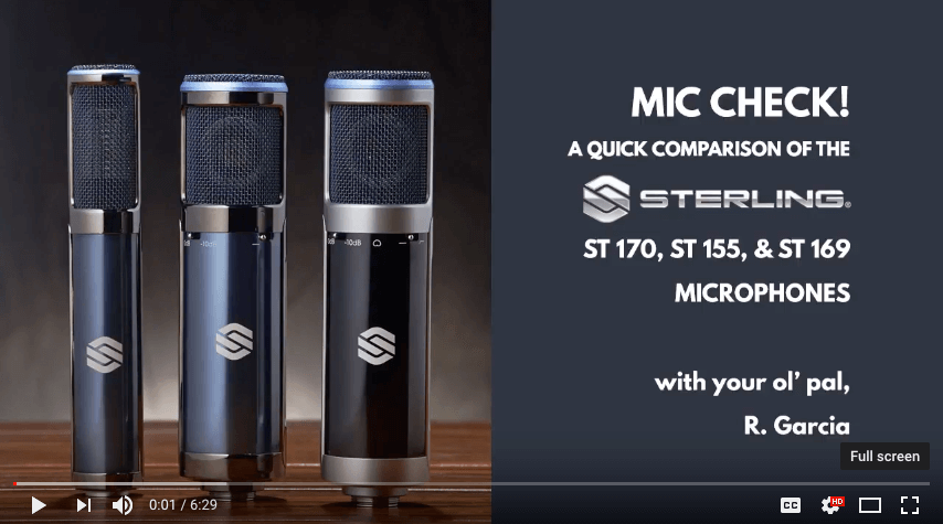 VIDEO: Sterling Microphones Voiceover Comparison